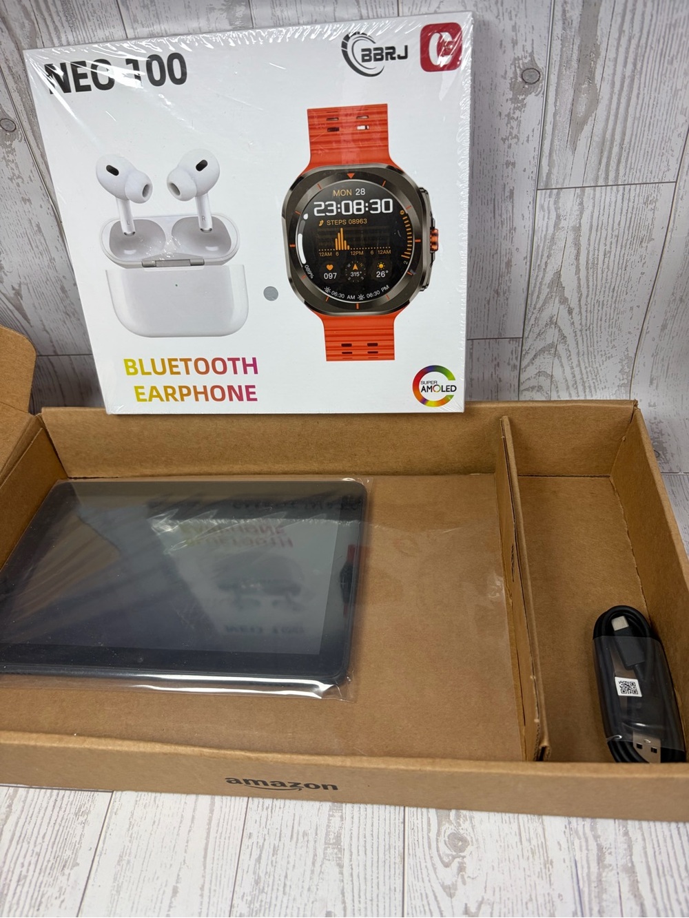 Refurnished Amazon HD 8 Kids Pro Tablet & Smartwatch Bluetooth Earphones Bundle